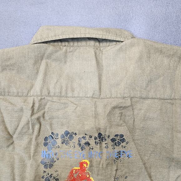 Vintage GH Bass & Co Mens Shirt Medium Green Short Sleeve Button Up Surfer - Picture 8 of 12